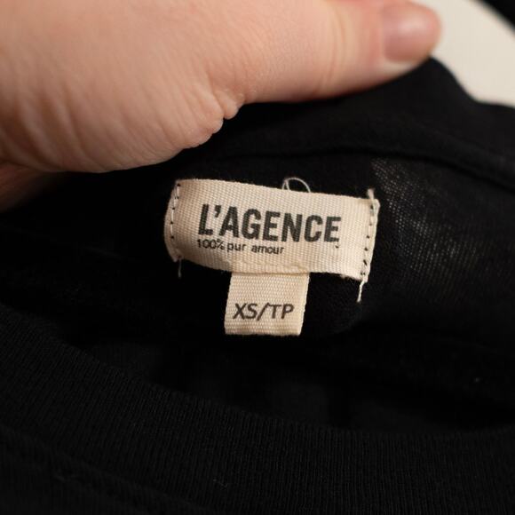 L'Agence Claire Bodysuit Black Basic Minimalist Brief Snap Button 100% Cotton XS - Picture 4 of 7